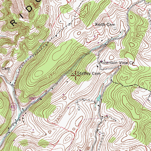 Topographic Map of Steffey Cemetery, VA