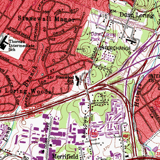 Topographic Map of Stenwood Elementary School, VA