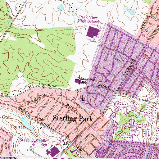 Topographic Map of Sterling Elementary School, VA