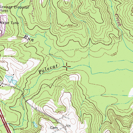 Topographic Map of Stevens Mill Run, VA