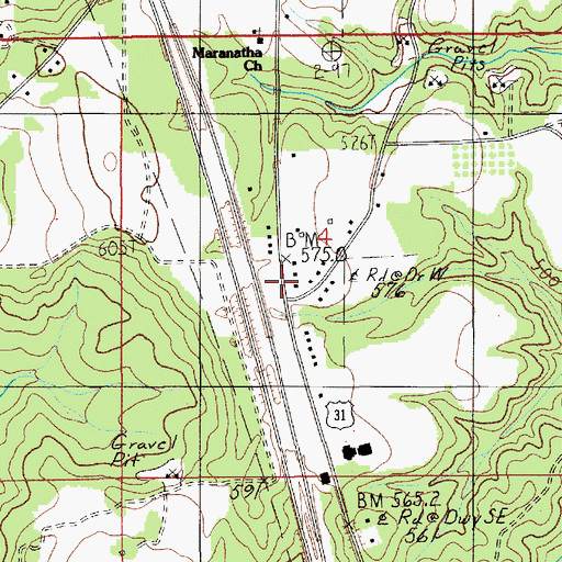 Topographic Map of Andrew (historical), AL