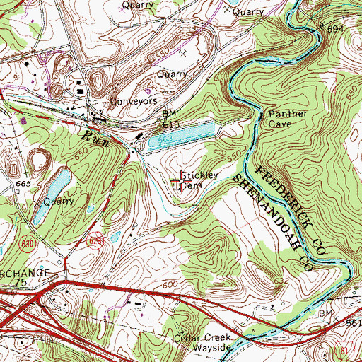 Topographic Map of Stickley Cemetery, VA