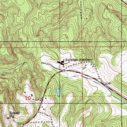 Topographic Map of Autauga Academy, AL