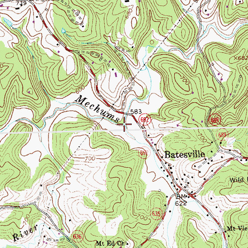 Topographic Map of Stillhouse Creek, VA