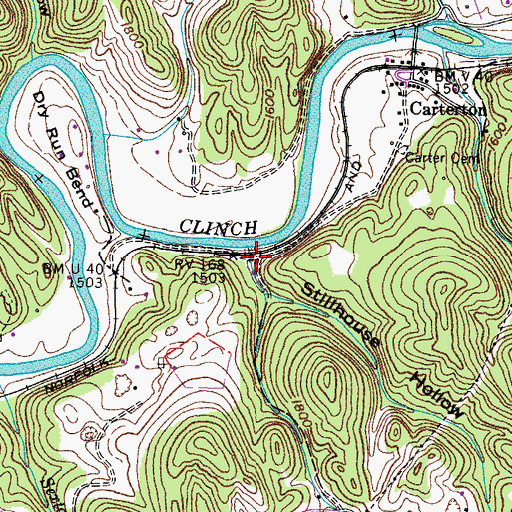 Topographic Map of Stillhouse Hollow, VA