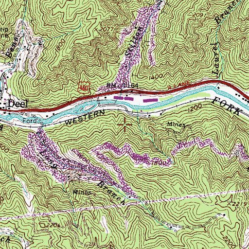 Topographic Map of Stilton Branch, VA