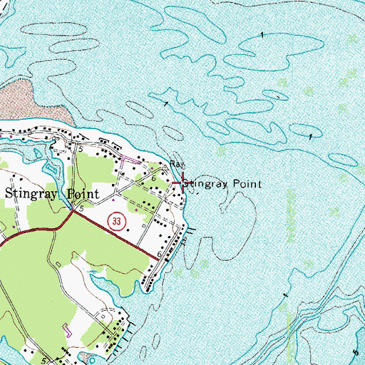 Topographic Map of Stingray Point, VA