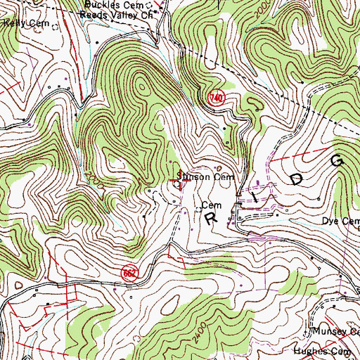 Topographic Map of Stinson Cemetery, VA