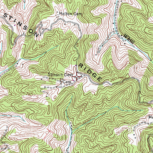Topographic Map of Stinson Cemetery, VA