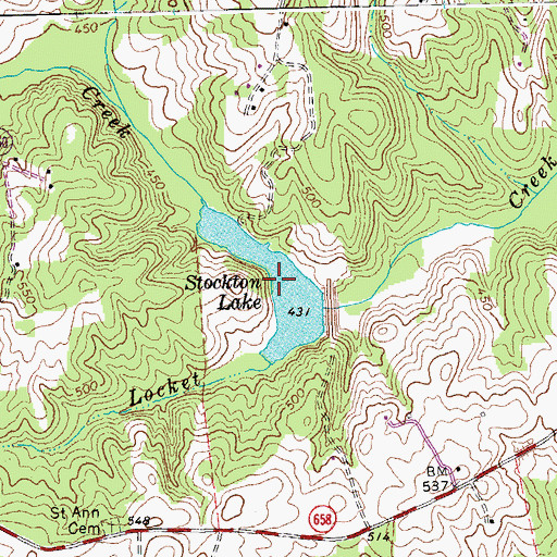 Topographic Map of Stockton Lake, VA