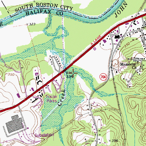 Topographic Map of Stokes Creek, VA