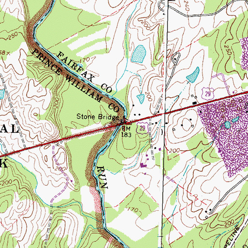 Topographic Map of Stone Bridge, VA