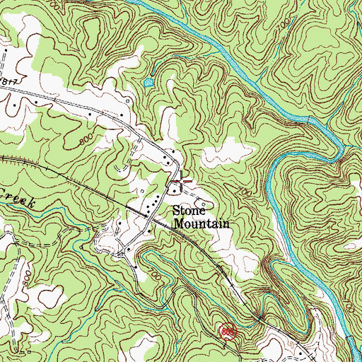 Topographic Map of Stone Mountain, VA