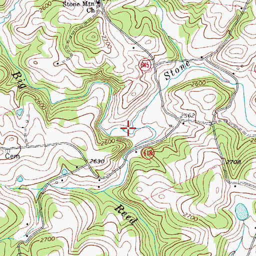 Topographic Map of Stone Mountain Creek, VA