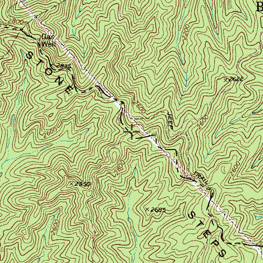 Topographic Map of Stone Steps, VA