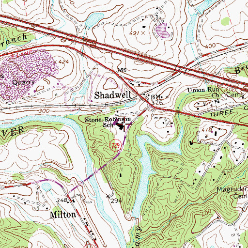 Topographic Map of Stone - Robinson Elementary School, VA