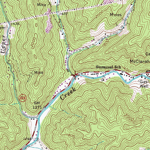Topographic Map of Stonecoal Branch, VA