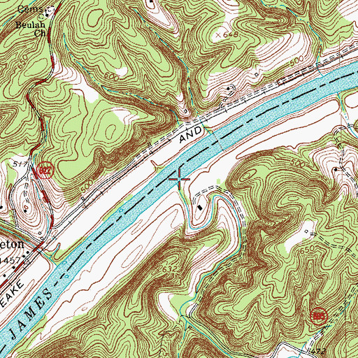 Topographic Map of Stonewall Creek, VA