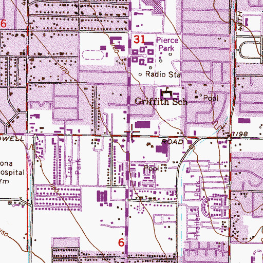 Topographic Map of McDowell Plaza Shopping Center, AZ