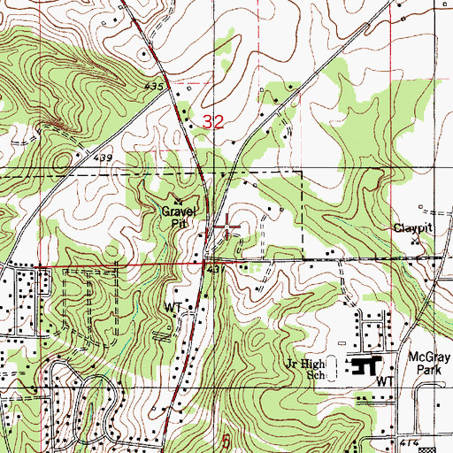Topographic Map of Autauga Vocational School, AL
