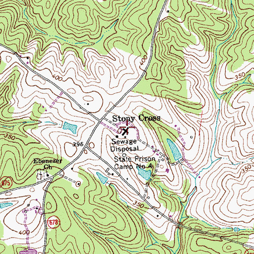 Topographic Map of Stony Cross, VA