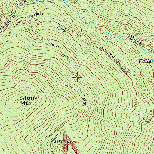 Topographic Map of Stony Mountain Trail, VA