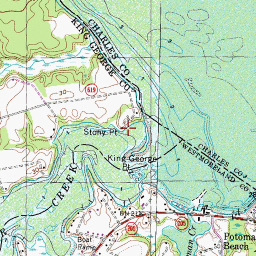 Topographic Map of Stony Point, VA