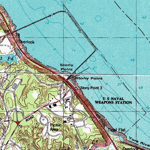 Topographic Map of Stony Point, VA