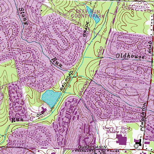 Topographic Map of Stony Run, VA