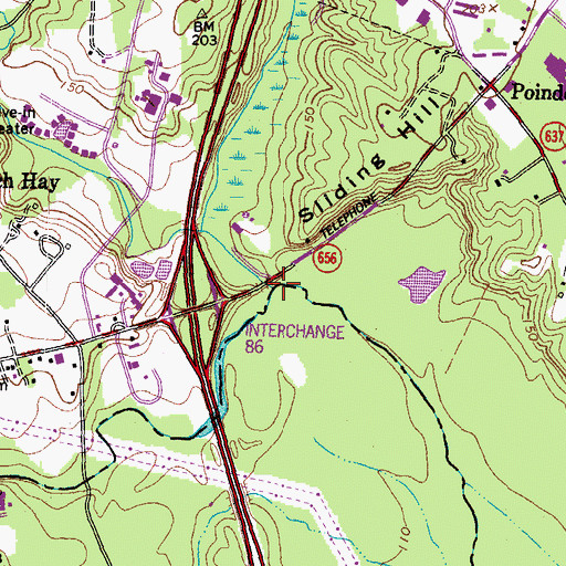 Topographic Map of Stony Run, VA