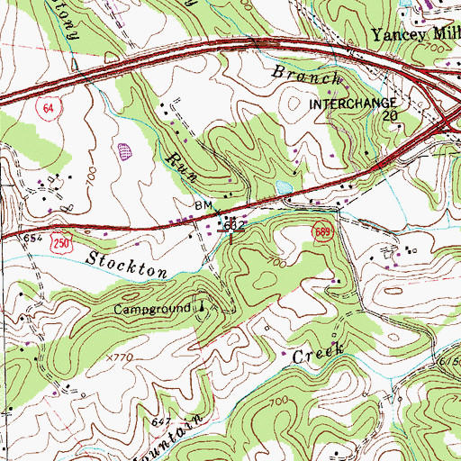 Topographic Map of Stony Run, VA