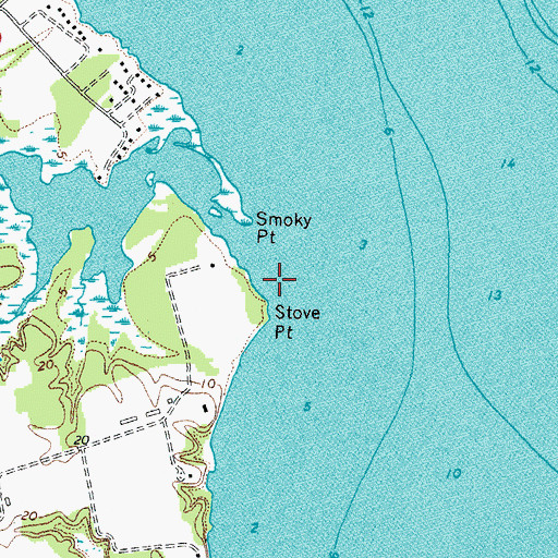 Topographic Map of Stove Point, VA
