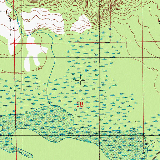 Topographic Map of Bear Swamp, AL