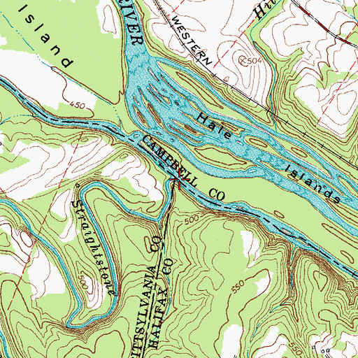 Topographic Map of Straightstone Creek, VA