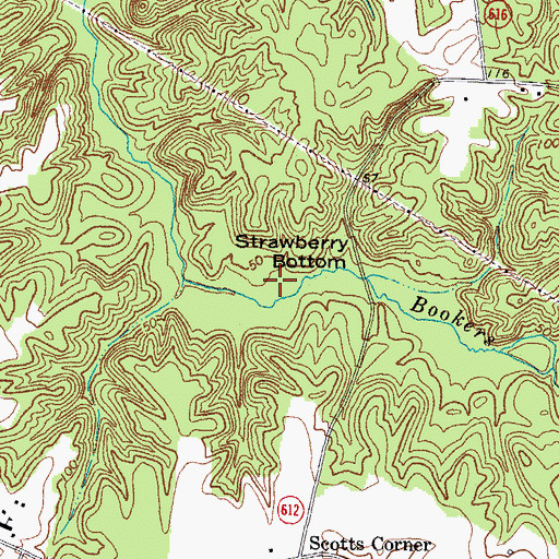 Topographic Map of Strawberry Bottom, VA