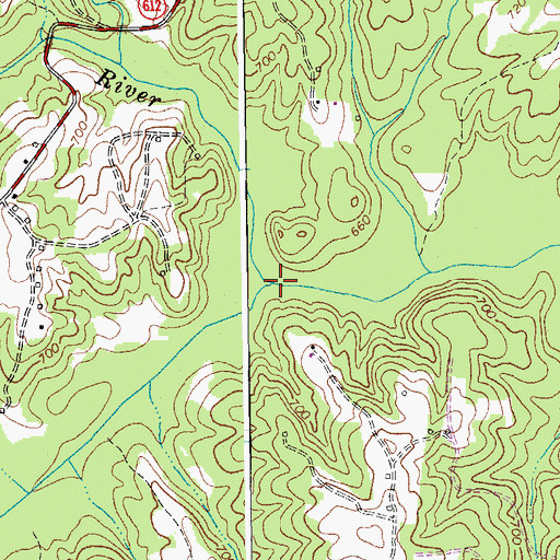 Topographic Map of Strawberry Creek, VA