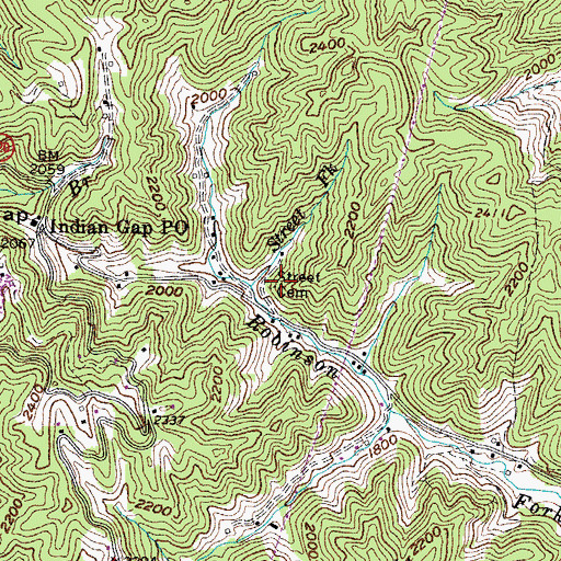 Topographic Map of Street Cemetery, VA