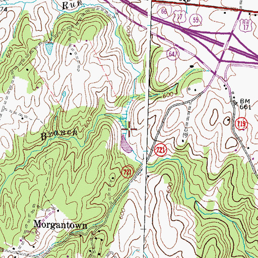 Topographic Map of Strothers Branch, VA