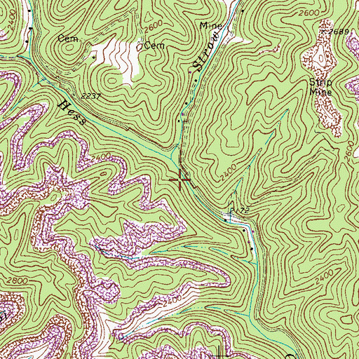 Topographic Map of Strow Creek, VA