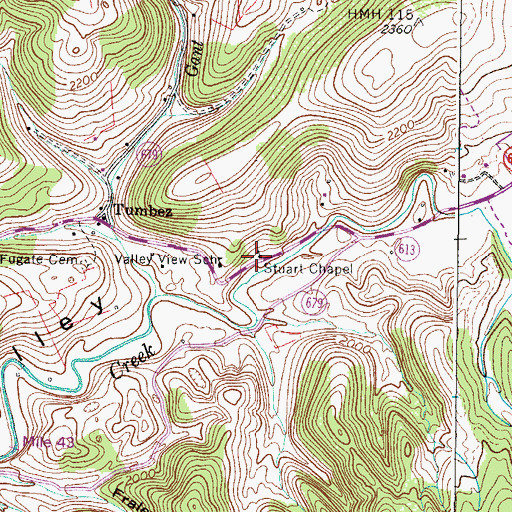 Topographic Map of Stuart Chapel, VA