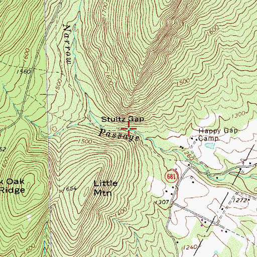 Topographic Map of Stultz Gap, VA