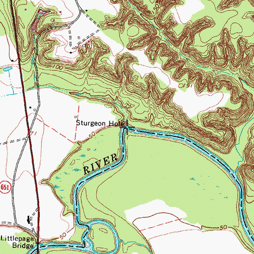 Topographic Map of Sturgeon Hole, VA