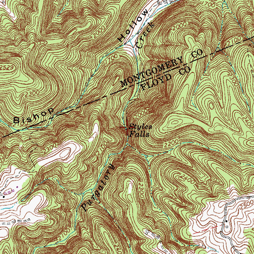 Topographic Map of Styles Falls, VA