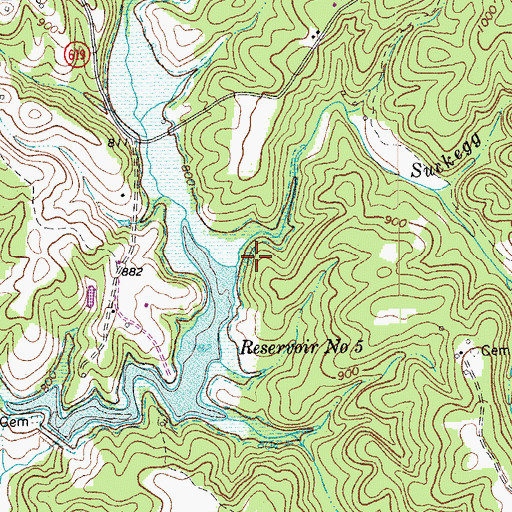 Topographic Map of Suckegg Branch, VA