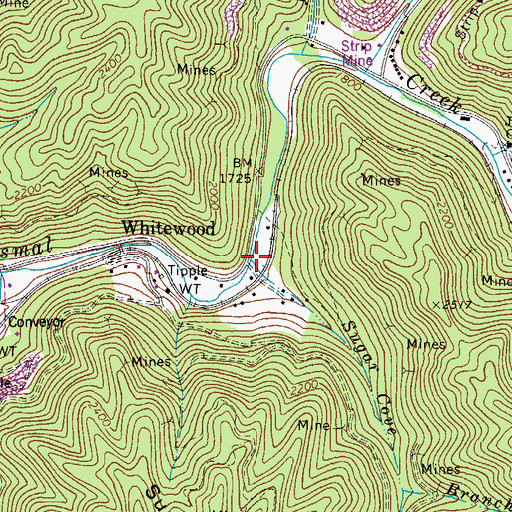 Topographic Map of Sugar Cove Branch, VA