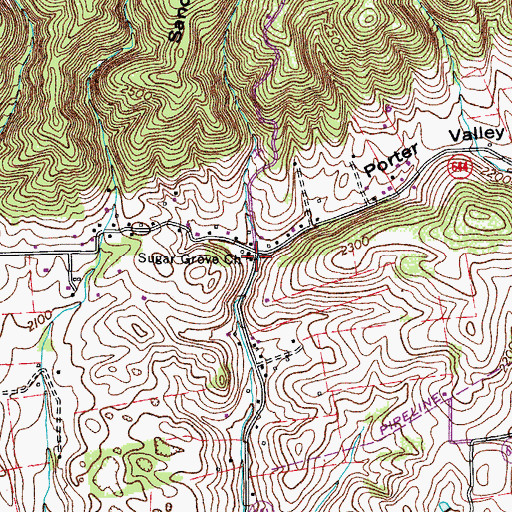 Topographic Map of Sugar Grove Church, VA