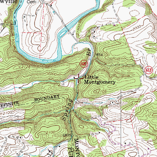 Topographic Map of Sugar Run, VA