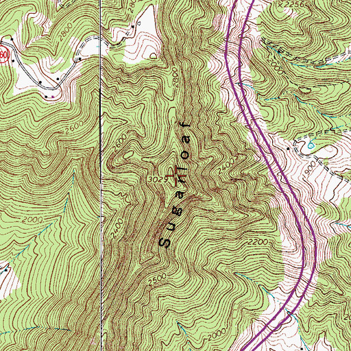 Topographic Map of Sugarloaf, VA