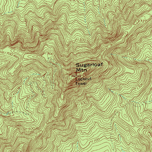 Topographic Map of Sugarloaf Mountain, VA