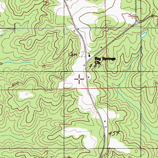 Topographic Map of Big Springs Cemetery, AL